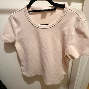 Aritzia Sunday Best Light Pink Size L Women's Waist Length T-Shirt